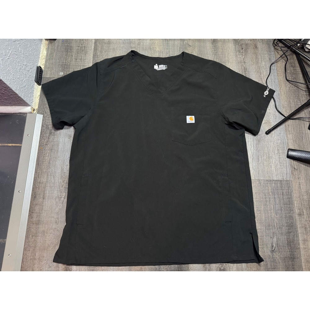 Carhartt Force Modern Fit Scrub Top Black V-Neck Mens Large C16410
